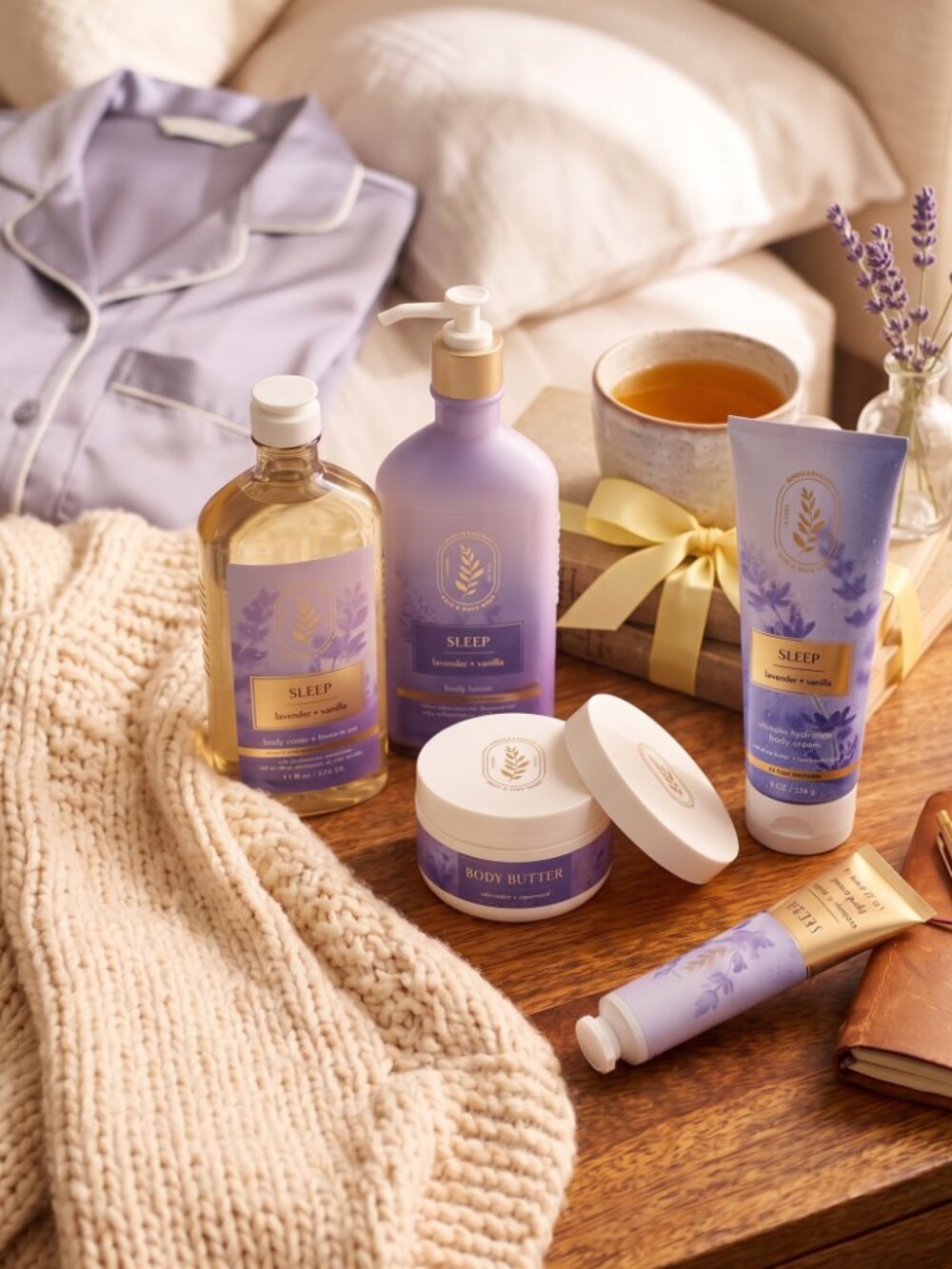 NWT Bath & Body Works SLEEP Lavender Vanilla Aromatherapy 5-Piece Deluxe Set